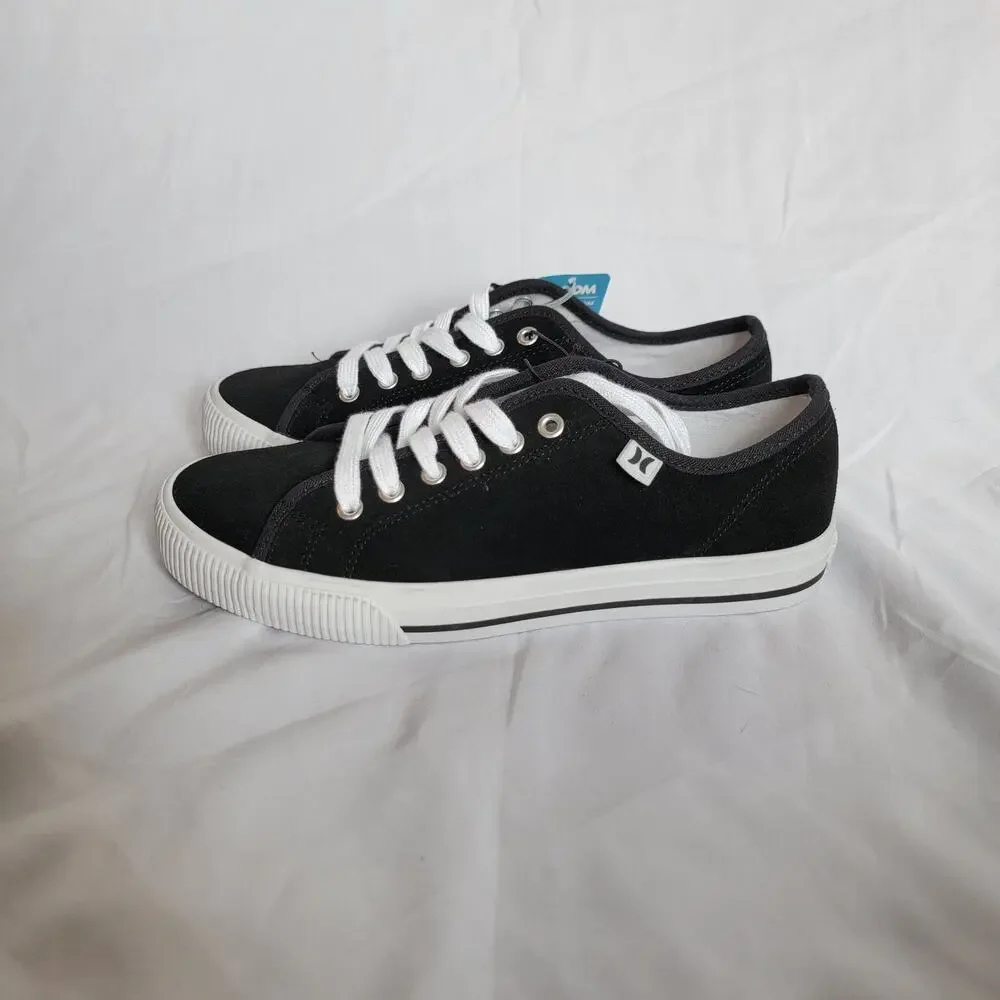 Hurley Black White Classic Low Top Ceta Suede Lace Up Lifestyle Sneakers Size 7